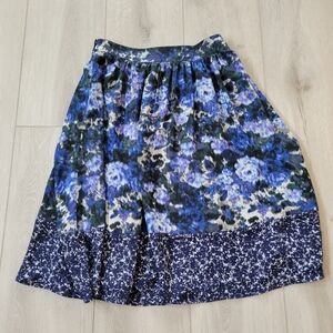 Adrianna Papell Floral Blue Women's A-Line Skirt